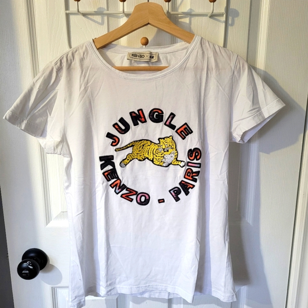 Kenzo×H&M white t shirt